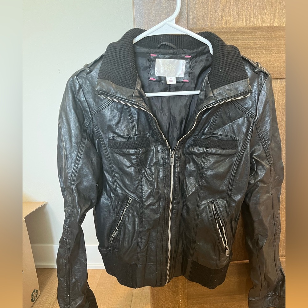 Women's Black Faux Leather Jacket